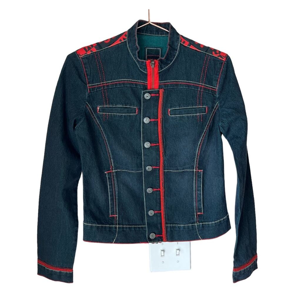 MARITHE FRANCOIS GIRBAUD Women's Vintage Denim Slim Fit Jean Jacket Size Medium